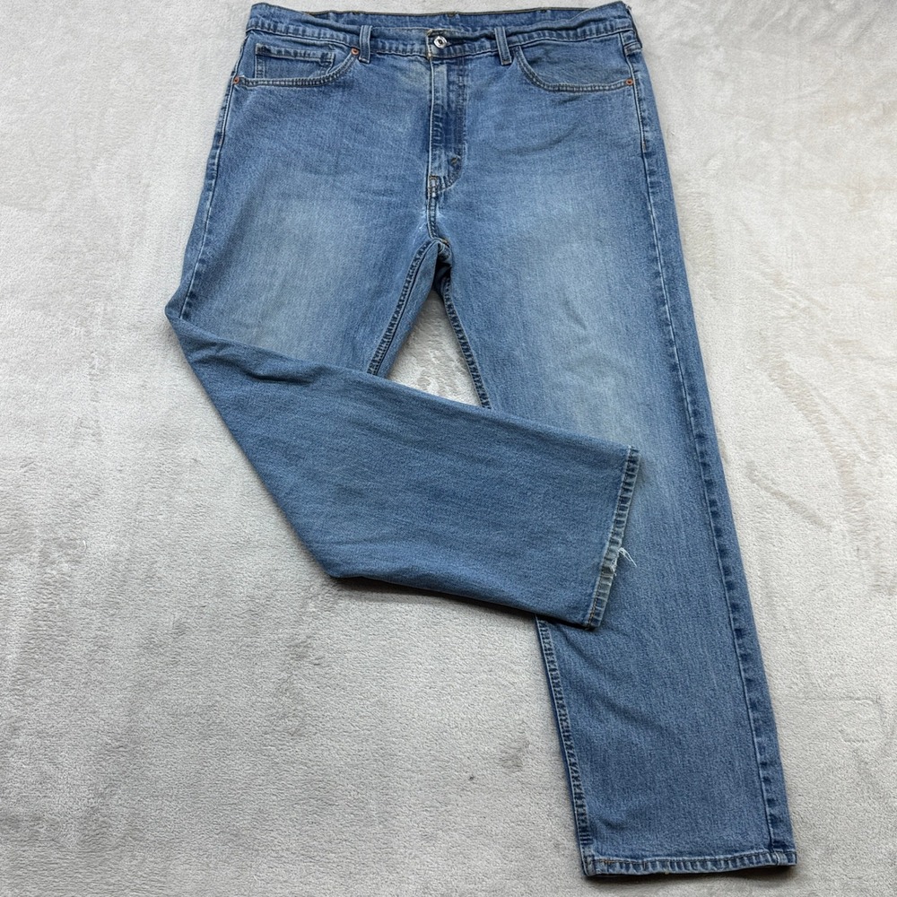 Levi's 505 Regular Fit Jeans Mens 38x29 Blue Straight Leg Stretch Denim Casual